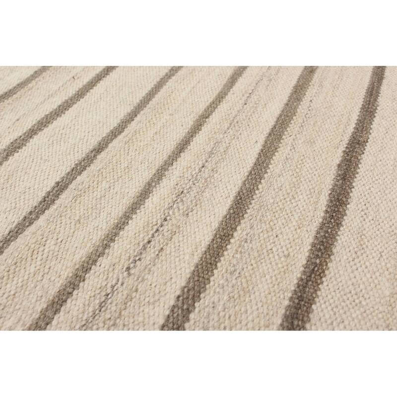 Flat-weave Ankara Cream Wool Kilim