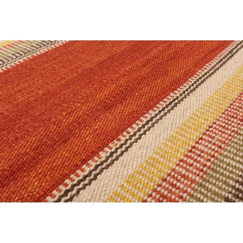 Flat-weave Ankara Cream Wool Kilim