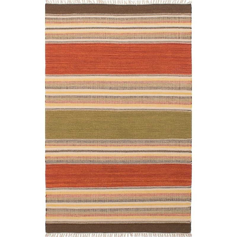 Flat-weave Ankara Cream Wool Kilim