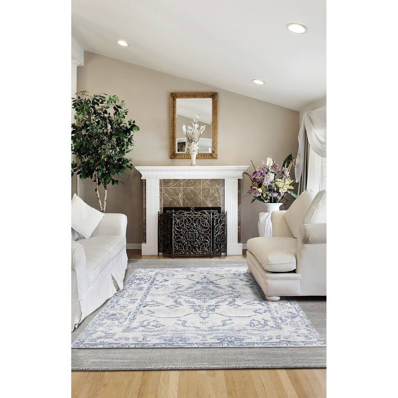 Hand-knotted Monterey Silk M16B Grey Rug