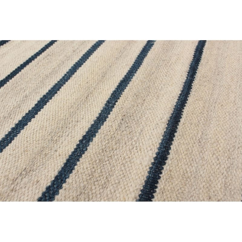 Flat-weave Ankara Cream Wool Kilim
