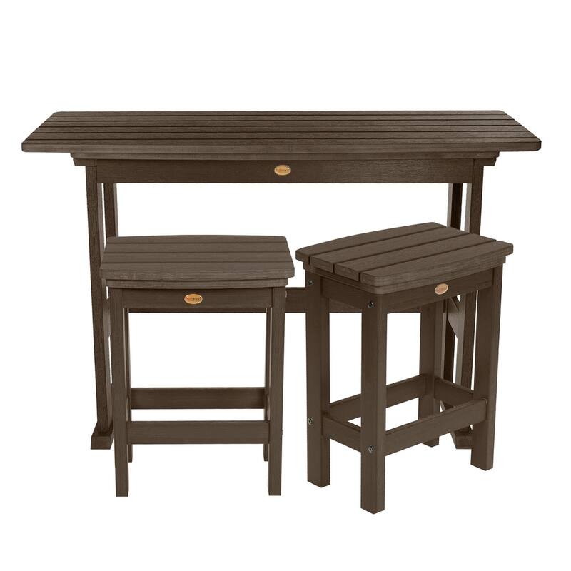 HIGHWOOD Lehigh 3-Piece Counter Height Balcony Set - Weathered Acorn