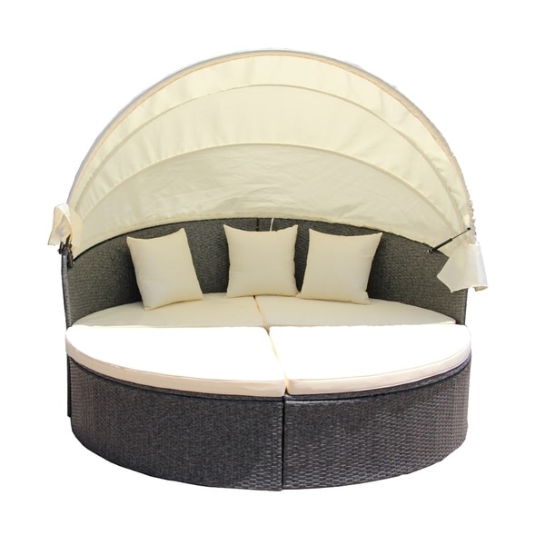 Shop ALEKO Rattan Outdoor Sectional Gray Daybed Set with ... Shop ALEKO Rattan Outdoor Sectional Gray Daybed Set with ... on Safavieh Outdoor Living Granton 5 Pc Living Set id=34518