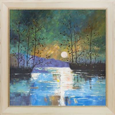 La Pastiche Justyna Kopania 'River with Glowing Moon' Hand Painted Oil Reproduction