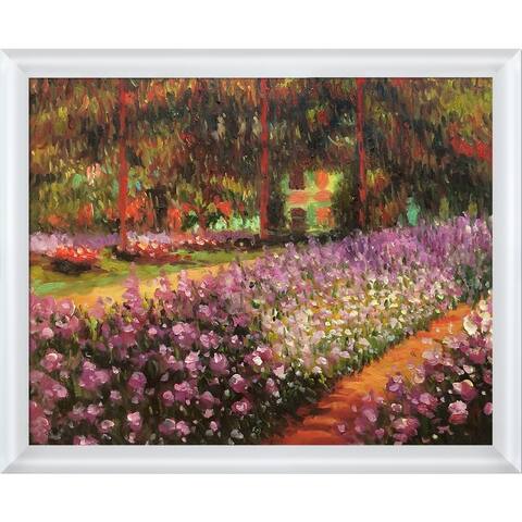 Claude Monet 'Artist's Garden at Giverny' Hand Painted Oil Reproduction