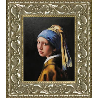 La Pastiche Johannes Vermeer 'Girl with a Pearl Earring' Hand Painted Oil Reproduction