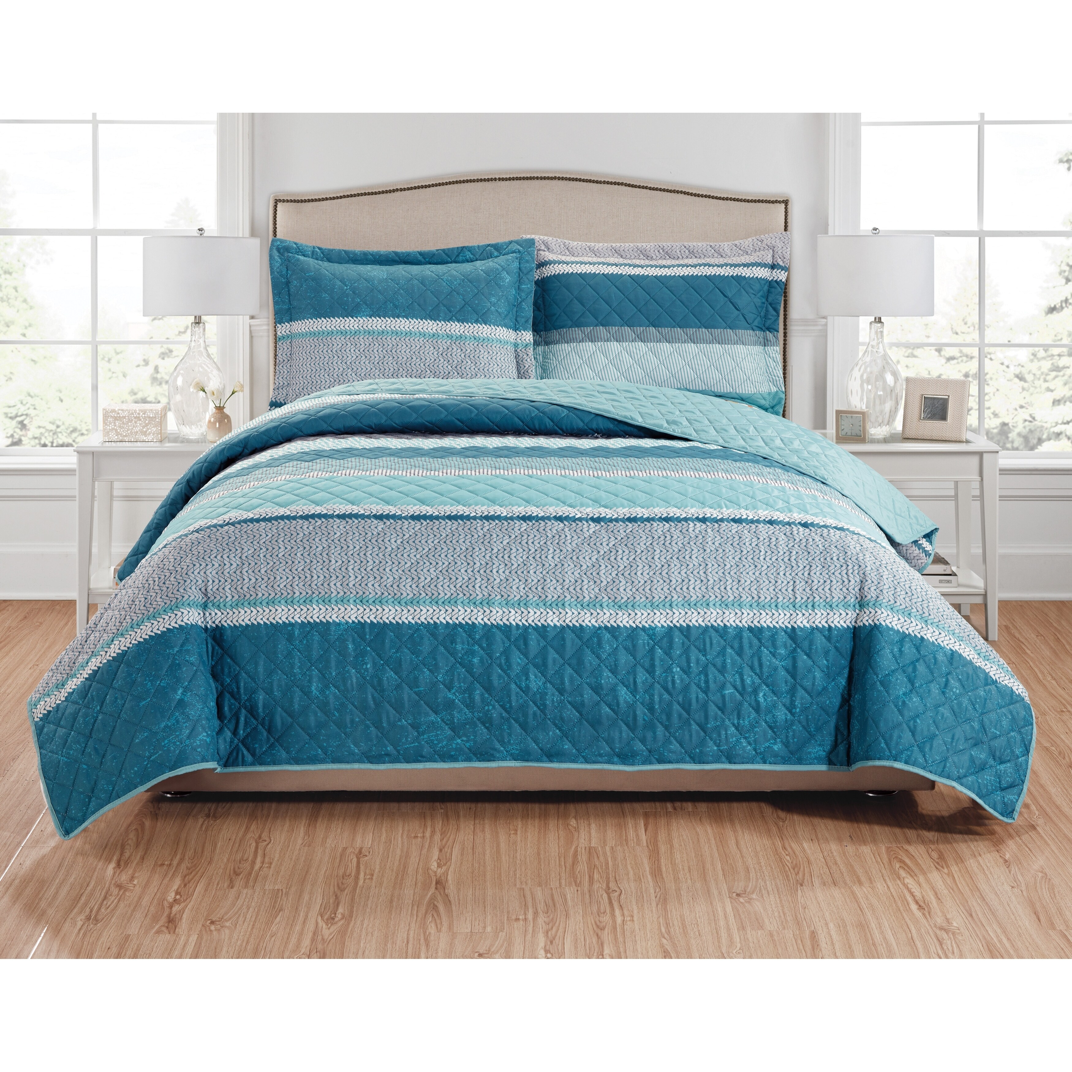 Rt Designers Collection Brandon 3 Piece Reversible Quilt Set Overstock 22898548