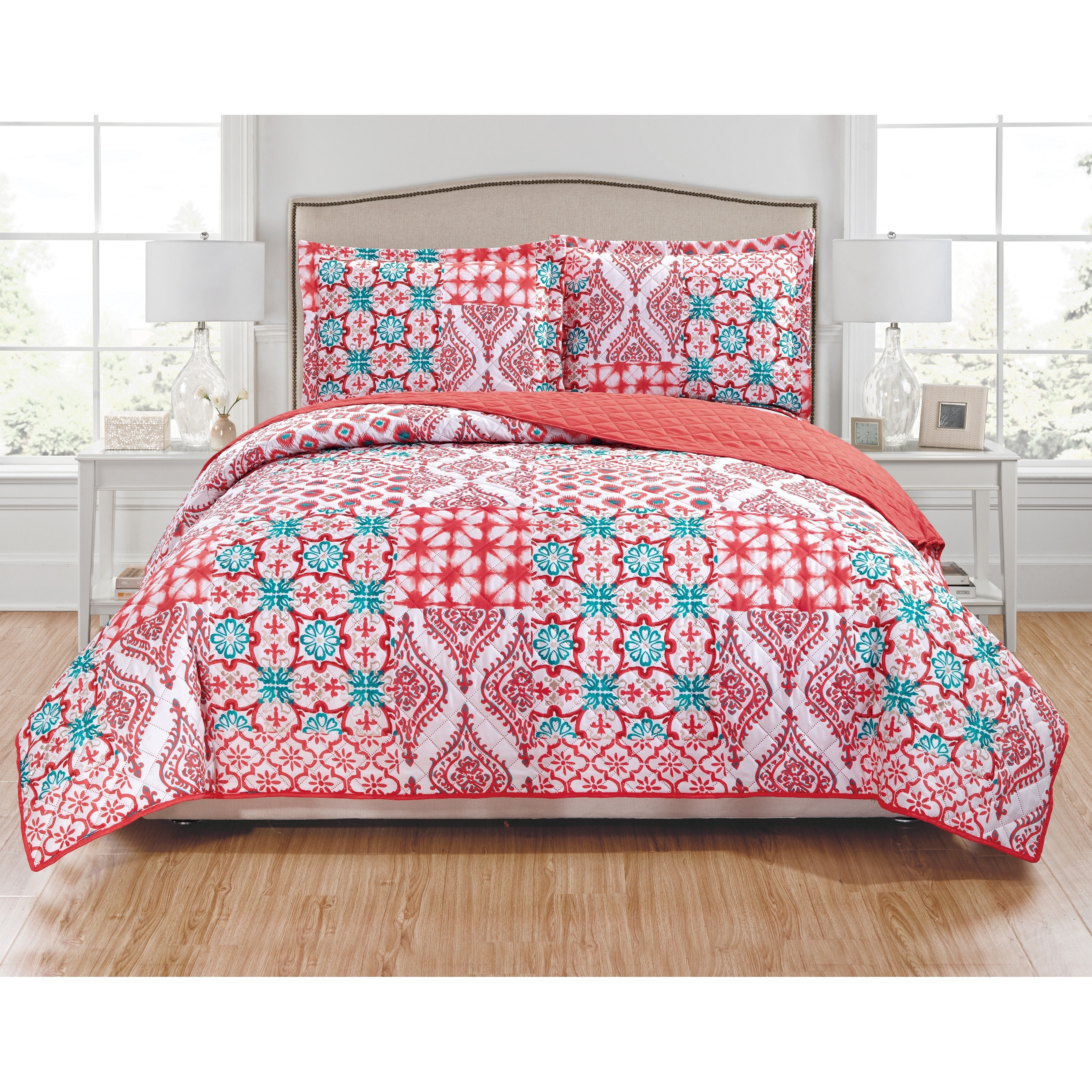 Rt Designers Collection Zoey 3 Piece Reversible Quilt Set Overstock 22898549