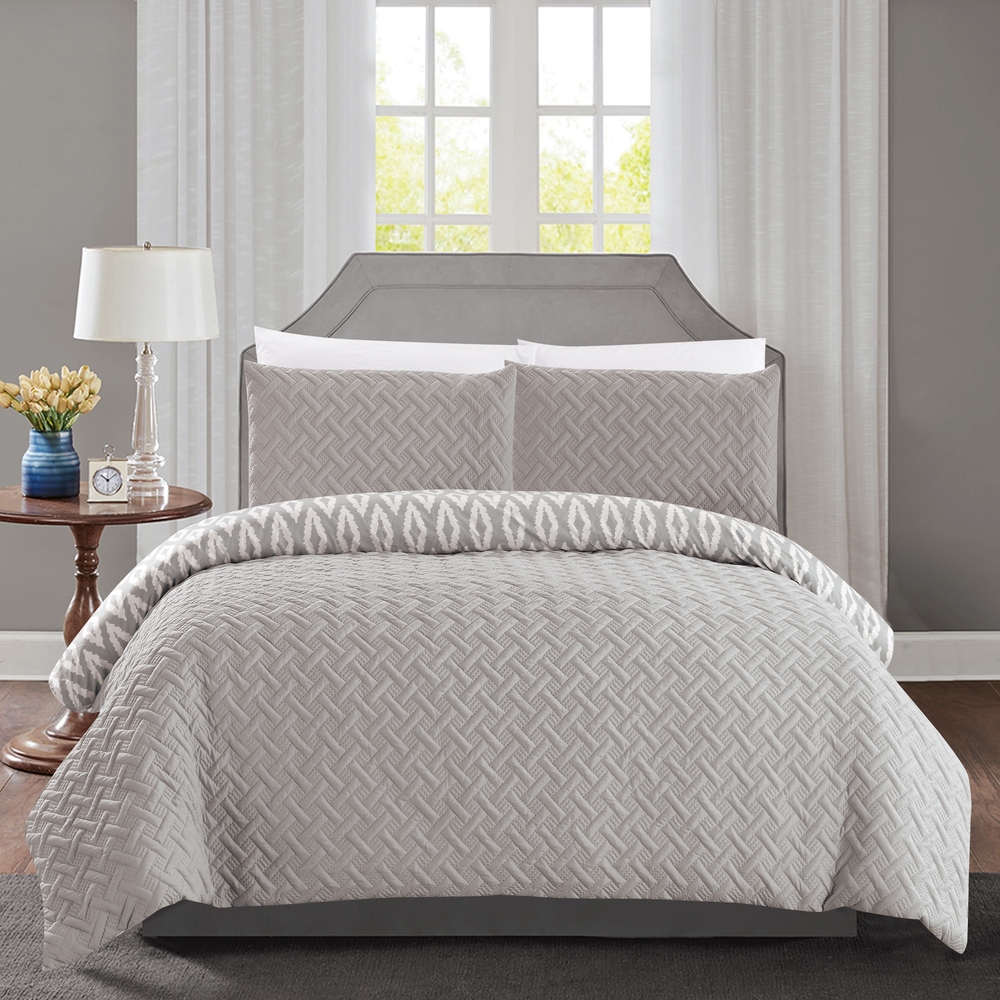Chic Home Sabina 3 Piece and Embroidered Reversible Comforter Set