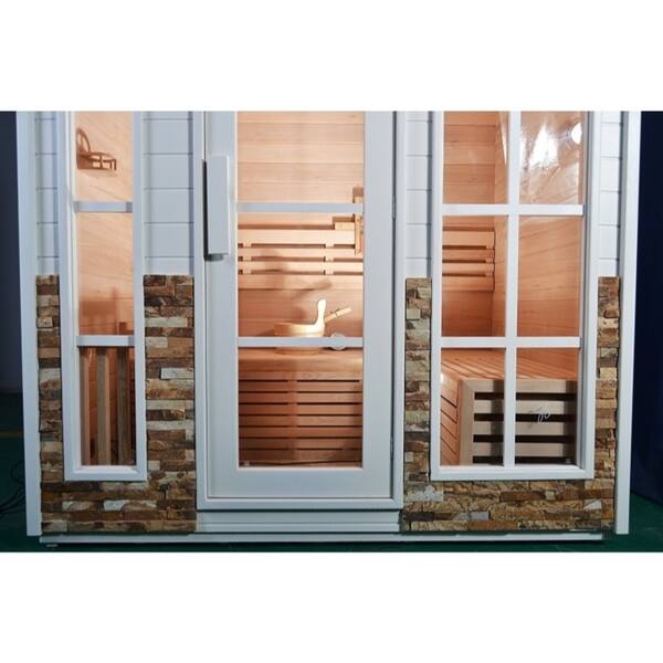 Shop Aleko Outdoor Wood Wet Dry 6 Person Sauna With 6 0 Kw Etl
