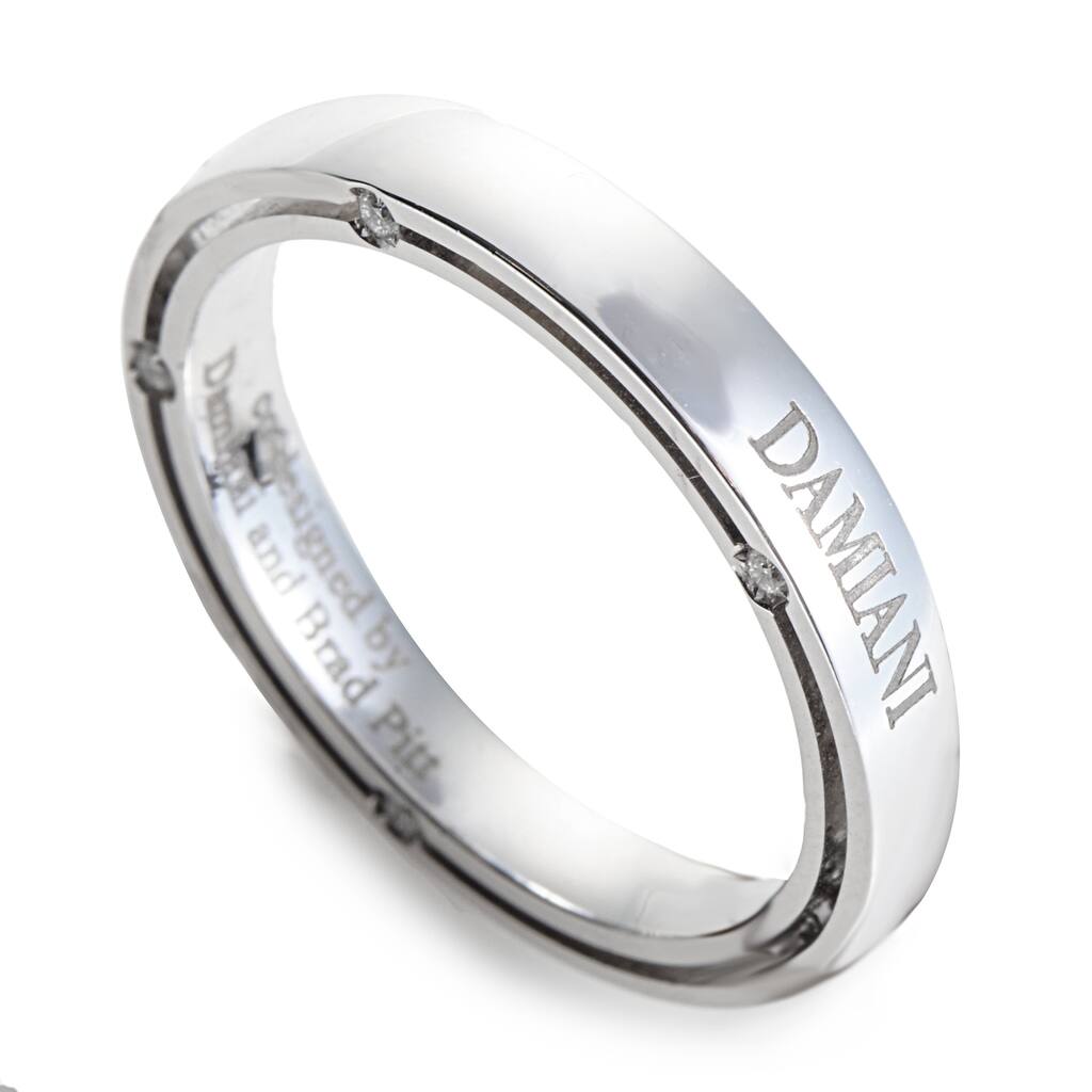 Damiani D.Side Brad Pitt White Gold 10-Diamond Band Ring Size- 10.25