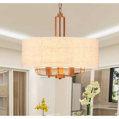 Maegan Brown 3-Light Pendant with Fabric Shade