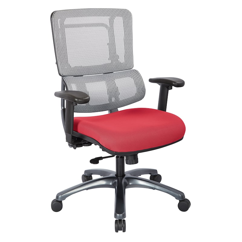 ProLine Vertical Grey Mesh Office Chair with Titanium Base