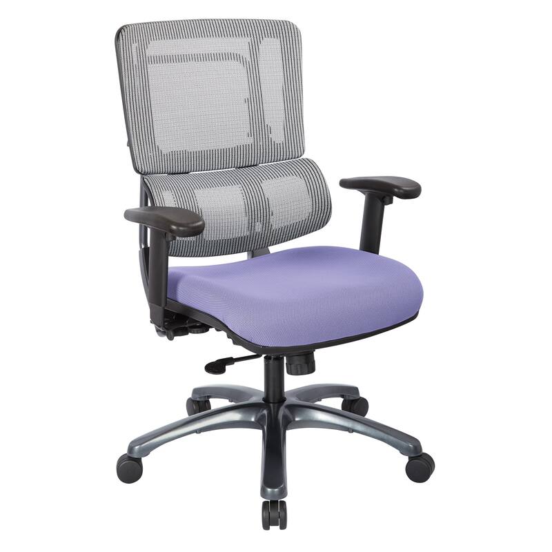 ProLine Vertical Grey Mesh Office Chair with Titanium Base