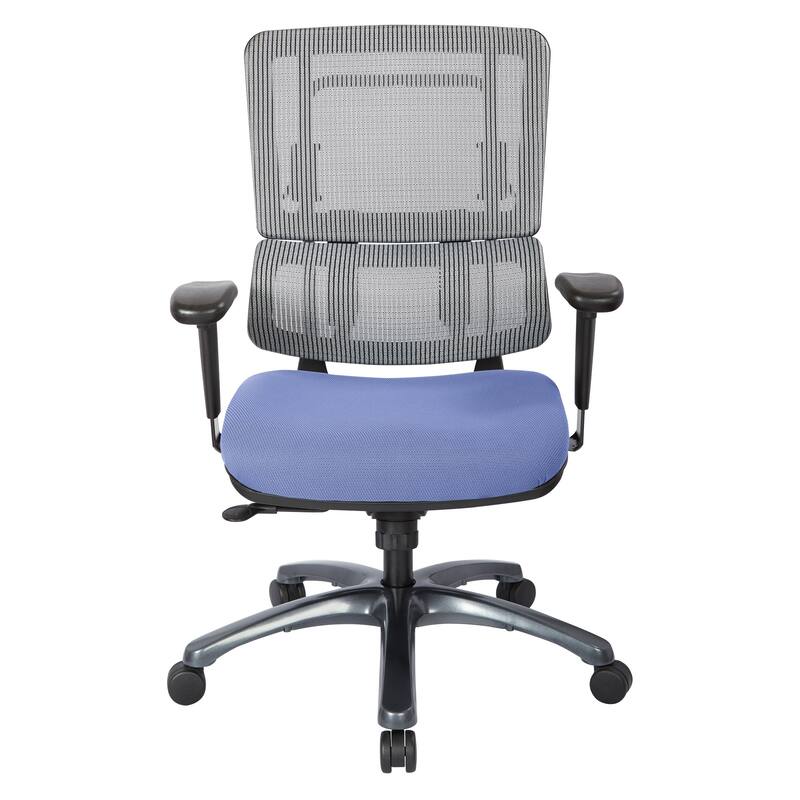 ProLine Vertical Grey Mesh Office Chair with Titanium Base - dove sky