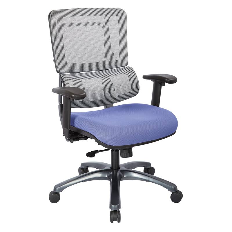 ProLine Vertical Grey Mesh Office Chair with Titanium Base