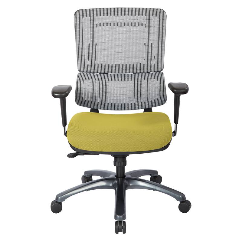ProLine Vertical Grey Mesh Office Chair with Titanium Base - dove olive