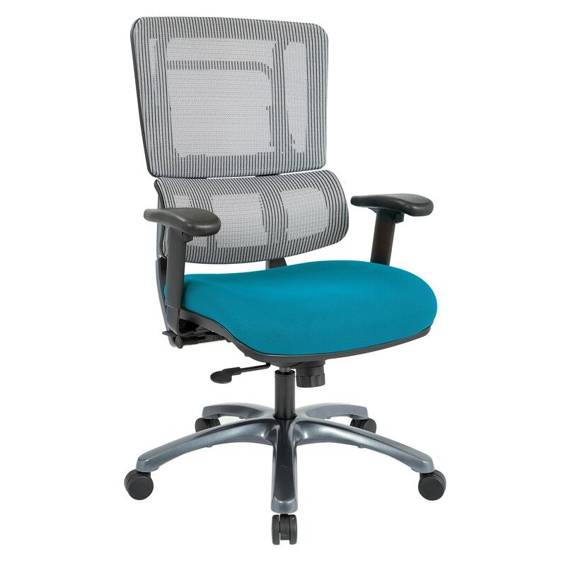 ProLine Vertical Grey Mesh Office Chair with Titanium Base