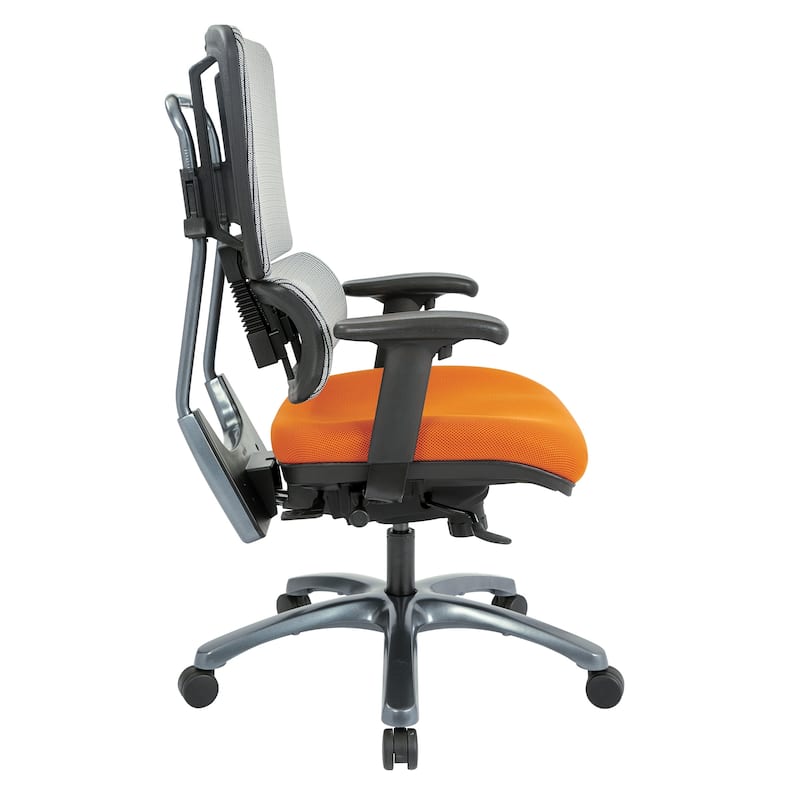 ProLine Vertical Grey Mesh Office Chair with Titanium Base