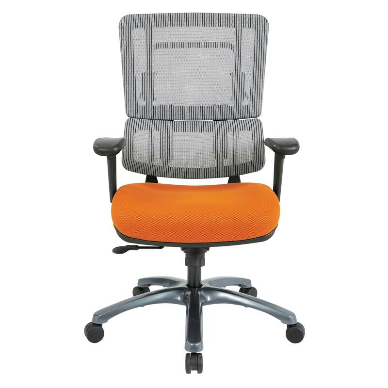 ProLine Vertical Grey Mesh Office Chair with Titanium Base