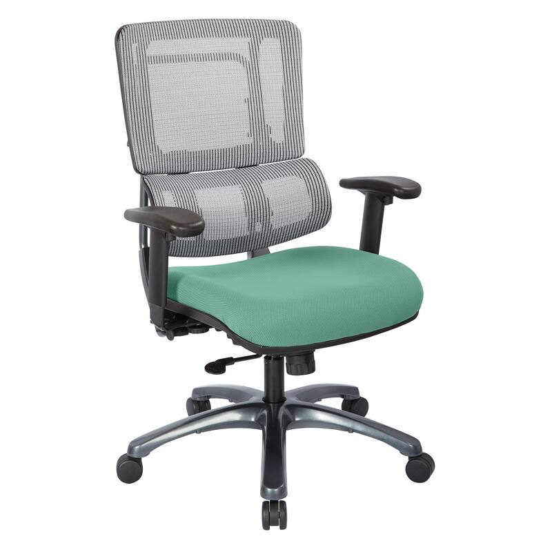 ProLine Vertical Grey Mesh Office Chair with Titanium Base