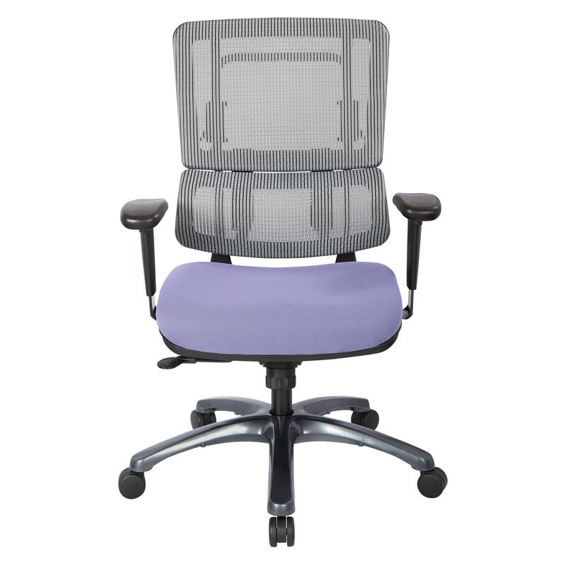 ProLine Vertical Grey Mesh Office Chair with Titanium Base - dove violet