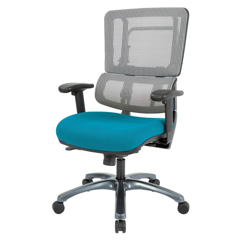 ProLine Vertical Grey Mesh Office Chair with Titanium Base