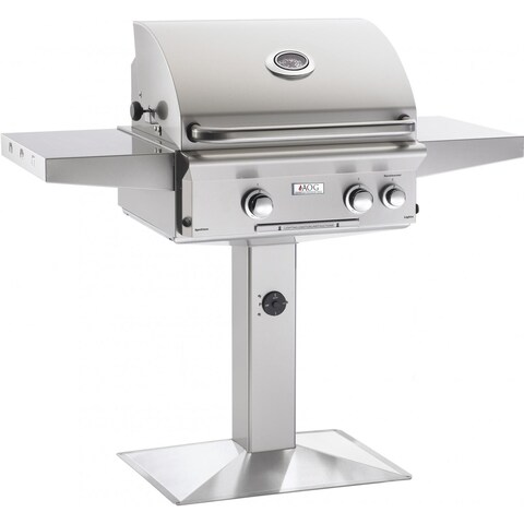 American Outdoor Grill 24NPL 24 in On Post Gas Grill with Rotisserie Backburner, and Rotisserie Kit.