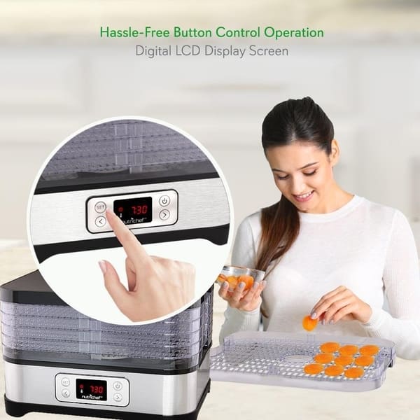 Nutrichef Kitchen Countertop 5 Tray Electric Food Dehydrator Machine (2 Pack)