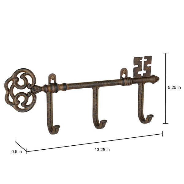 4 Pack Garden Green Shabby Chic Cast Iron Decorative Wall Hooks 