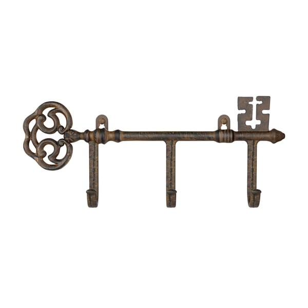 Decorative Skeleton Key Design Hooks-3-Pronged Cast Iron Shabby Chic Rustic Wall Mount Hooks by Lavish Home
