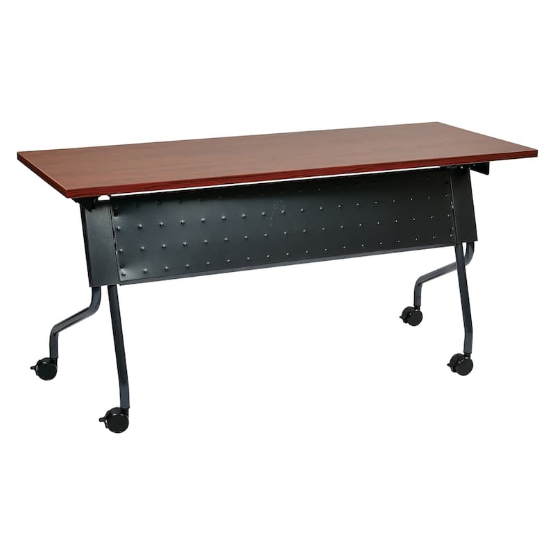 Flip-Top Training Table 60 x 24 with Titanium Frame - Cherry Finish - cherry