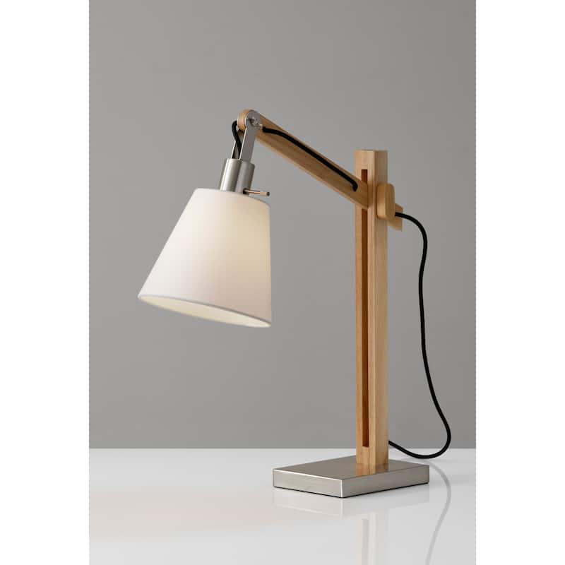 Adesso Walden Natural Rubber Wood Table Lamp