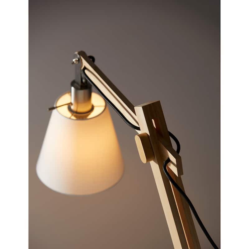 Adesso Walden Natural Rubber Wood Table Lamp