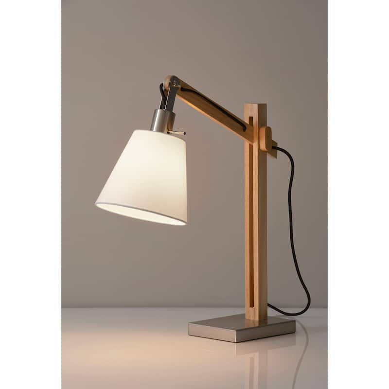 Adesso Walden Natural Rubber Wood Table Lamp
