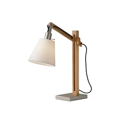 Adesso Walden Natural Rubber Wood Table Lamp