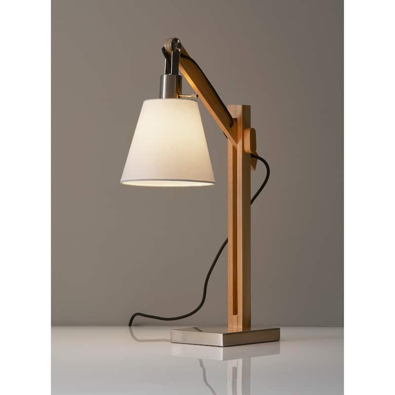 Adesso Walden Natural Rubber Wood Table Lamp