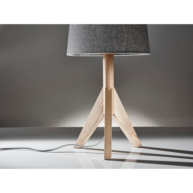 Adesso Ash or Walnut Wood Eden Table Lamp