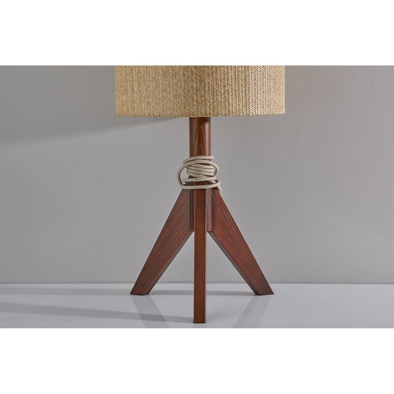 Adesso Ash or Walnut Wood Eden Table Lamp