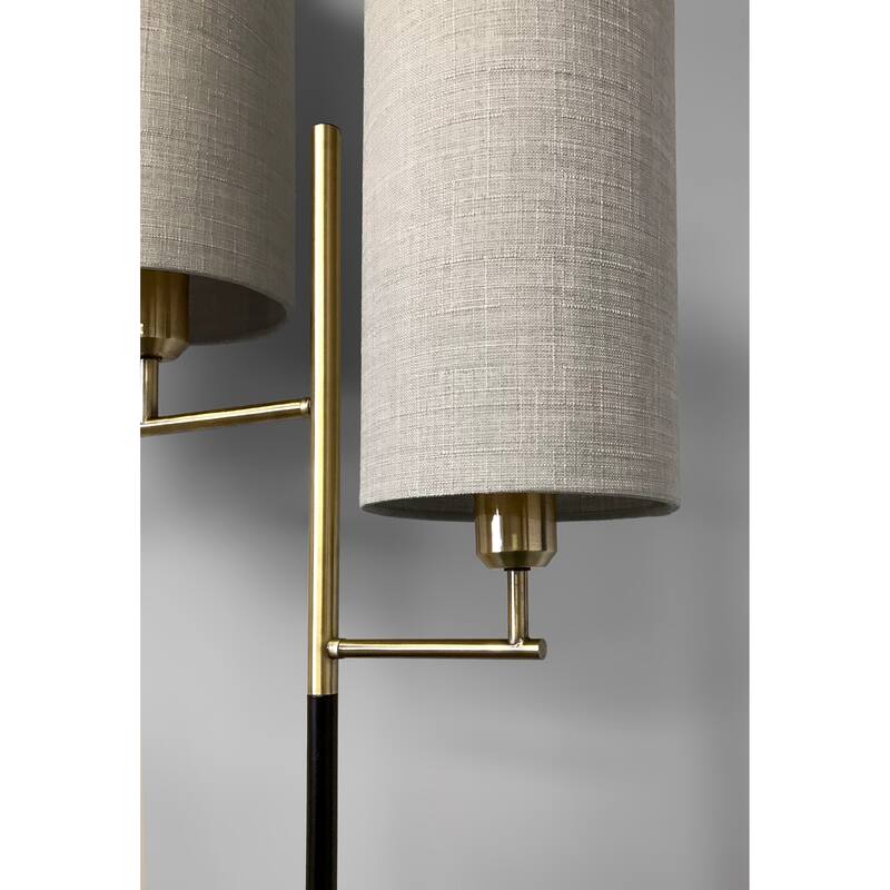 Adesso Matte Black and Antique Brass Davis Table Lamp
