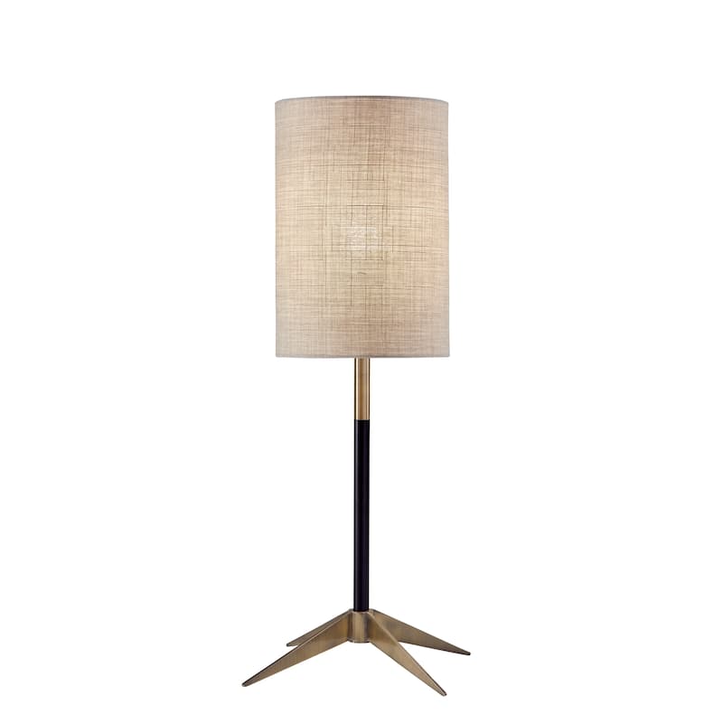 Adesso Matte Black and Antique Brass Davis Table Lamp