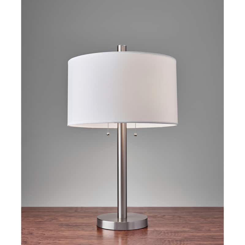 Adesso Boulevard Satin Steel Table Lamp