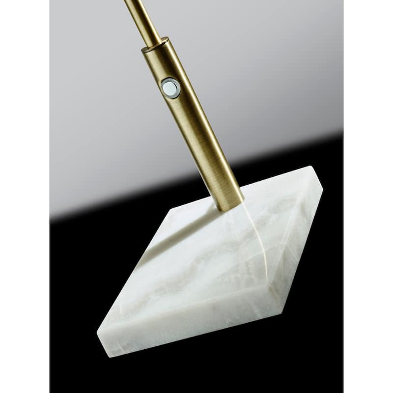 Adesso Vera Antique Brass LED Desk Lamp