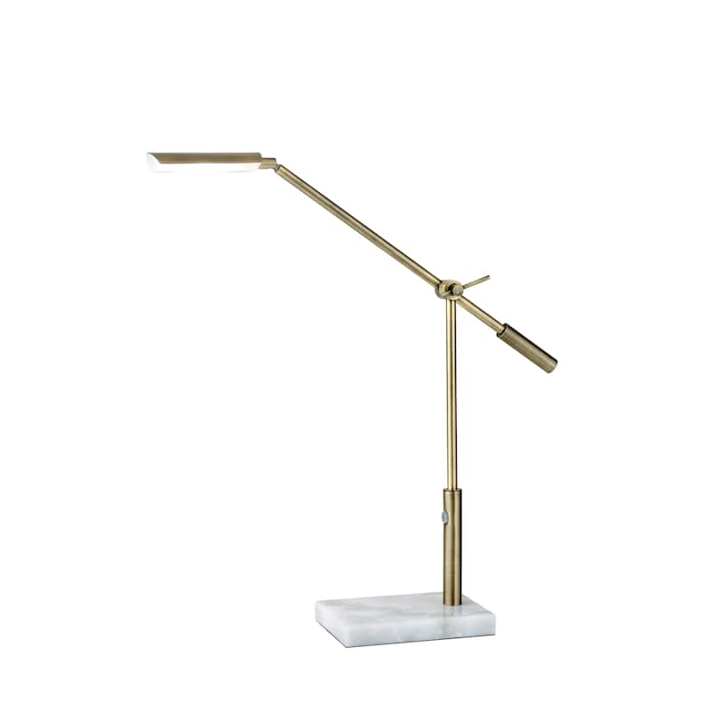 Adesso Vera Antique Brass LED Desk Lamp