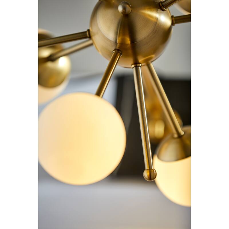 Adesso Antique Brass and Black Marble Doppler LED Table Lamp