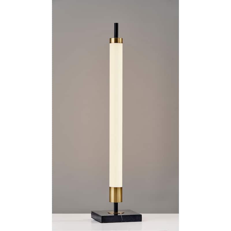Adesso Piper 30-inch Black and Antique Brass LED Table Lamp