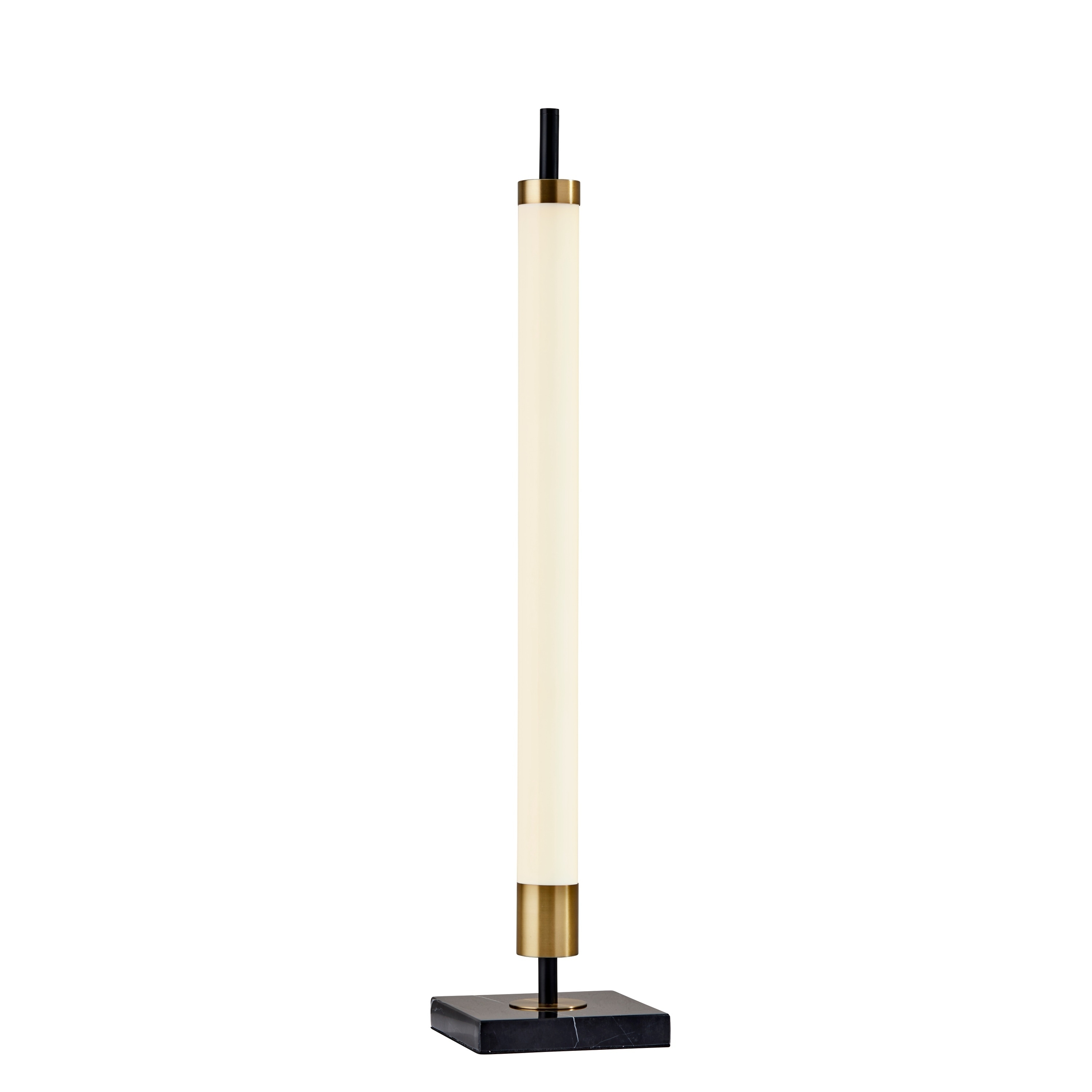 Adesso Piper 30-inch Black and Antique Brass LED Table Lamp