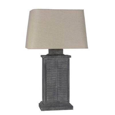 Lamps Per Se 29.5- inch Grey Shutter Indoor / Outdoor Table Lamp