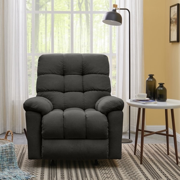 Shop ProLounger Grey Velvet Rocker Recliner Chair - On Sale - Free