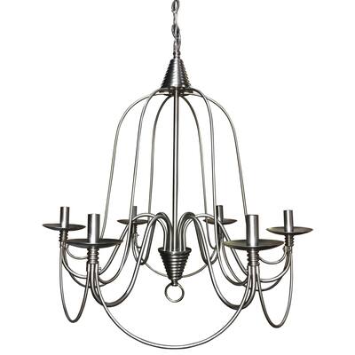 AA Decor 6 light chandelier in Brushed Nickel Finish